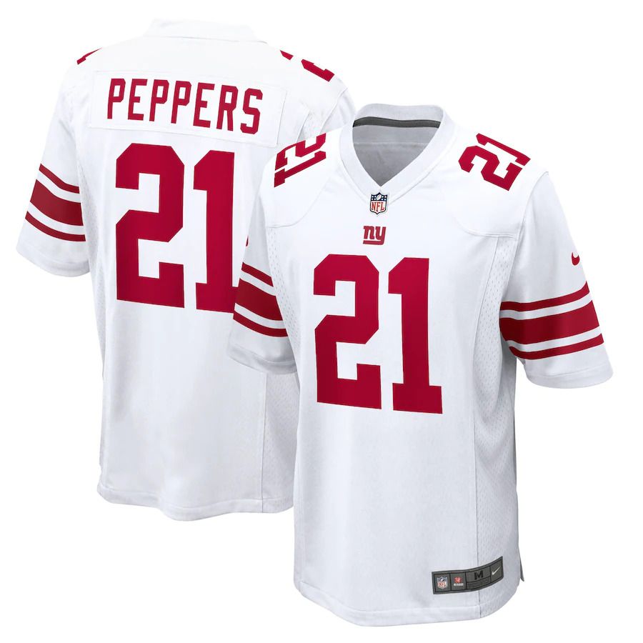 Men New York Giants #21 Jabrill Peppers Nike White Game NFL Jersey->new york giants->NFL Jersey